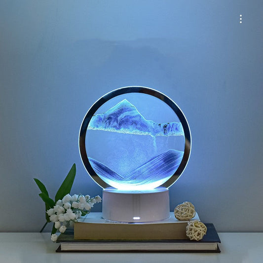 Quicksand Night Light 3D USB Table Sand Art Lamp with Touch Switch 7 Colors