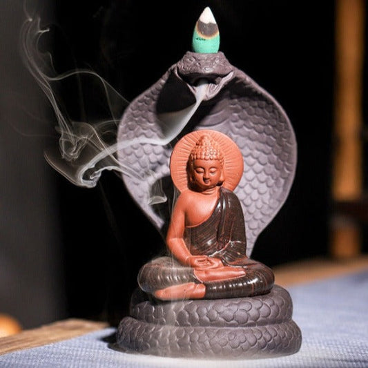 Snake Incense Burner With Buddha