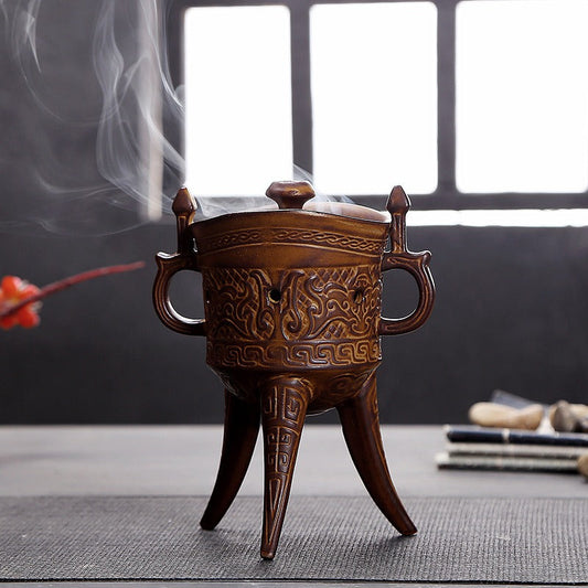 Retro Tripodia Ceramic Incense Coil Burner Tower Holder